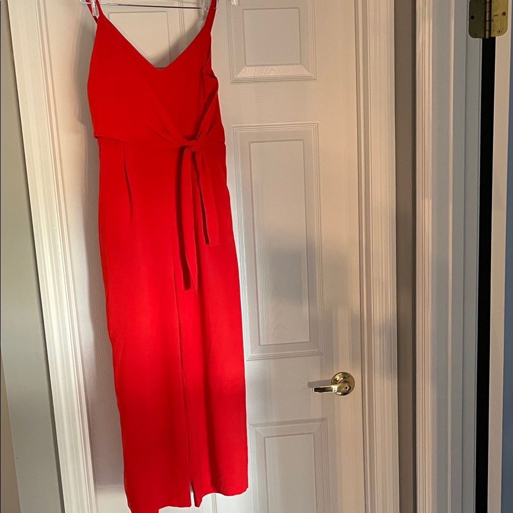 Elegant Red Sleeveless jumpsuit